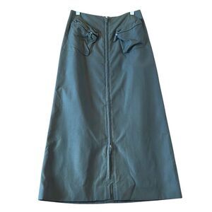 Burberry London green zip front utility skirt size 8